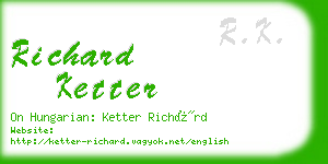 richard ketter business card